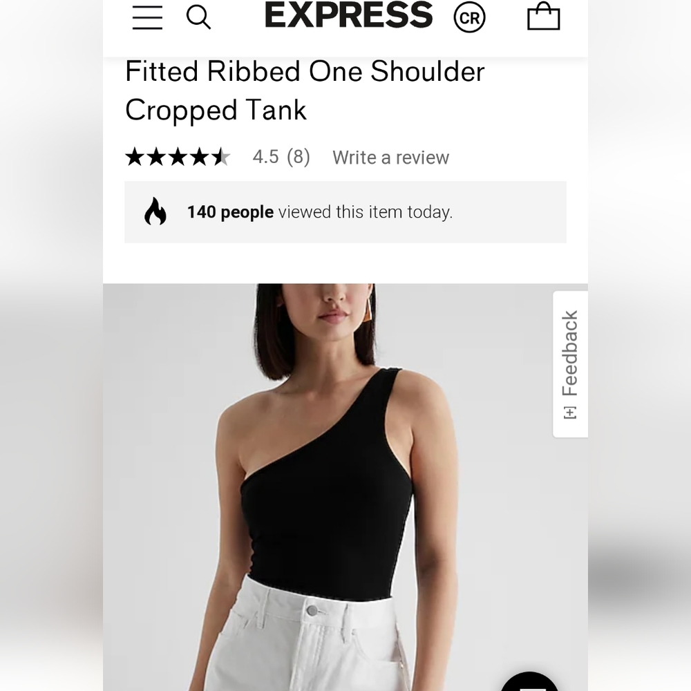 EXPRESS Fitted One Shoulder Crop Top Body Contour Collection Brown XXS